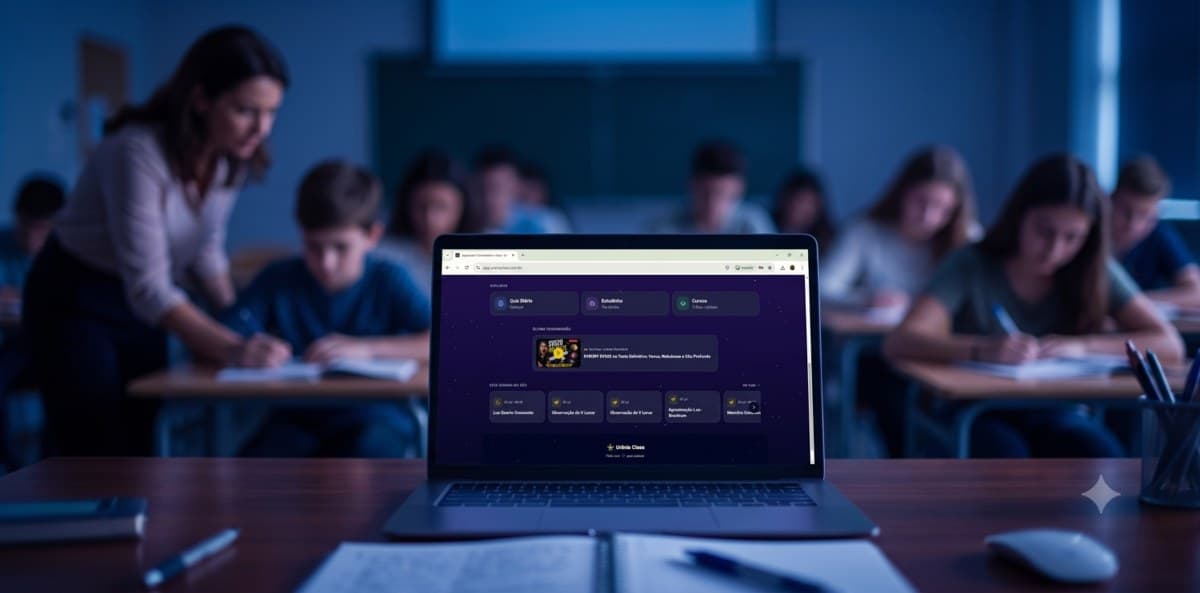 Plataforma Urânia Class em uma sala de aula